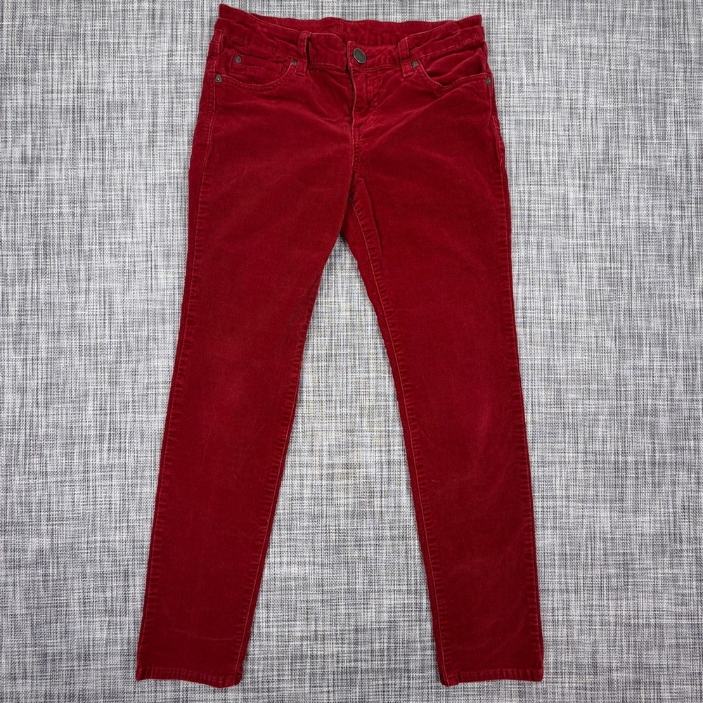 KUT from the Kloth Womens Corduroy Pants 8P Petite Red Stretch Skinny Slim Leg